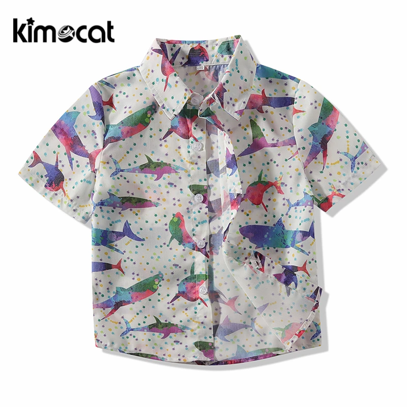 Kimocat Boys Clothes Summer Hot Style Beach Boy Short Sleeve Full Of Printed Whale Shirt Cool Hawaiian Style Casual Boys Tops
Kimocat Boys Clothes Summer Hot Style Beach Boy Short Sleeve Full Of Printed Whale Shirt Cool Hawaiian Style Casual Boys Tops