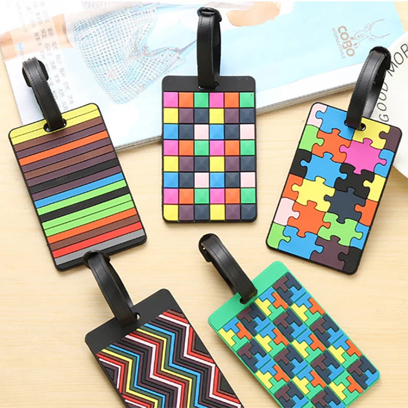 Luggage card Silicone name hang tag Creative national style Multi-color Geometric cartoon Hangtag for luggage/Suitcase
Luggage card Silicone name hang tag Creative national style Multi-color Geometric cartoon Hangtag for luggage/Suitcase