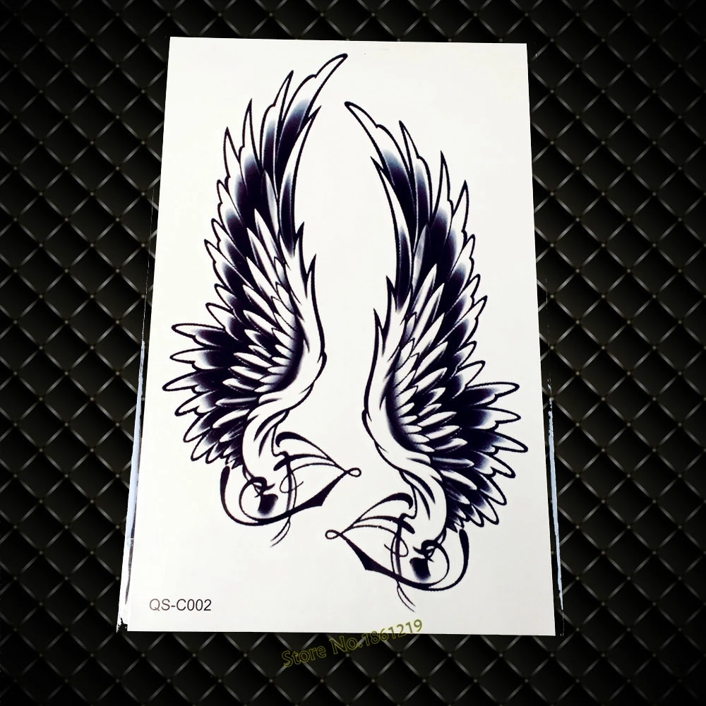 Cool Fashion Large black arm tattoo GQS-C002 sexy angel wings feather design back tattoo women henna waterproof temporary tattoo
Cool Fashion Large black arm tattoo GQS-C002 sexy angel wings feather design back tattoo women henna waterproof temporary tattoo