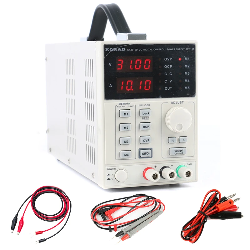 

KA3010D Programmable Laboratory Variable Adjustable 30V 10A 5A 0.01V 0.001A Linear DC Power Supply Digital Regulated Lab Grade