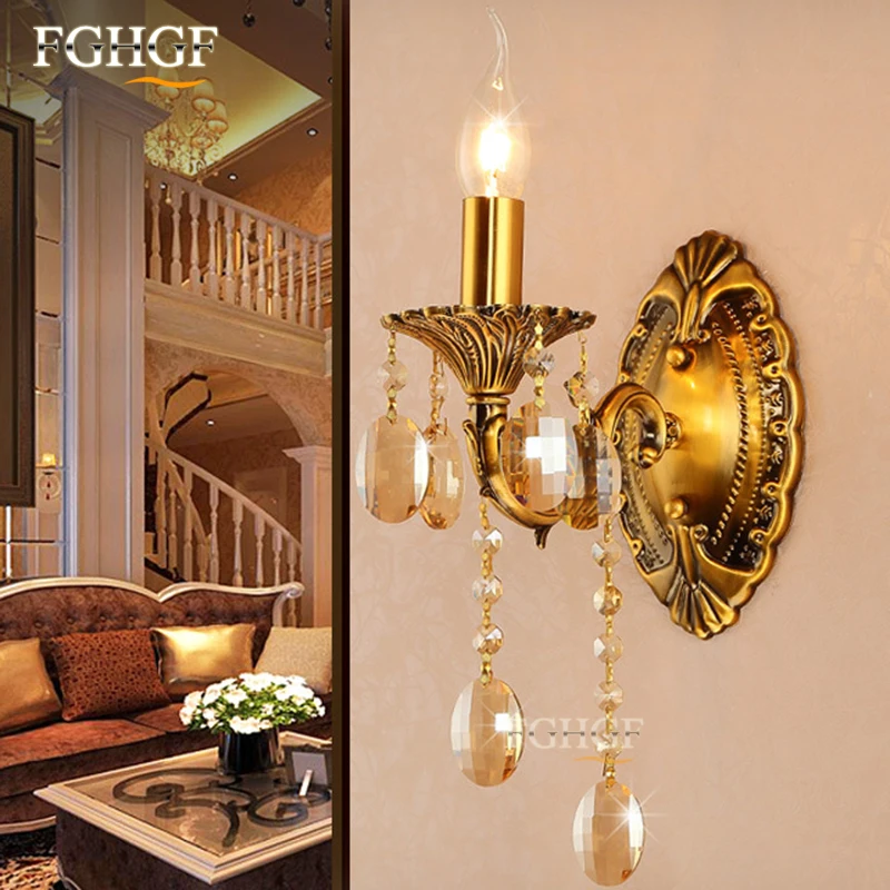 Luxury Wall Sconce Lighting European-style wall lights Bronze Color Top K9 lamp bedside lamp crystal lamp for bedroom
Luxury Wall Sconce Lighting European-style wall lights Bronze Color Top K9 lamp bedside lamp crystal lamp for bedroom