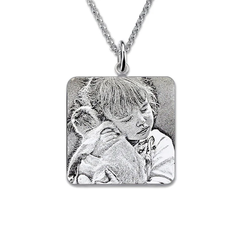 AILIN Square Photo Engraved Necklace Women 925 Sterling Silver Picture Necklace Pendant Custom Engraving jewelry Halloween Gifts
AILIN Square Photo Engraved Necklace Women 925 Sterling Silver Picture Necklace Pendant Custom Engraving jewelry Halloween Gifts