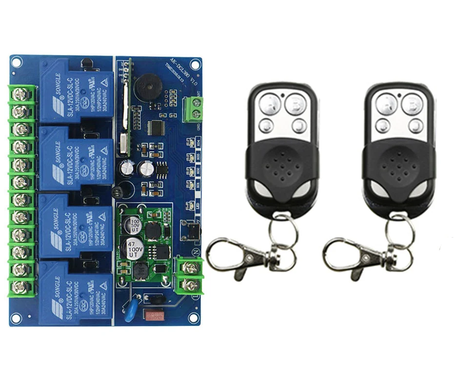DC12V 24V 36V 48V 4CH 30A RF Wireless Remote Control Relay Switch Security System tubular motor garage door shutters/ lamp
DC12V 24V 36V 48V 4CH 30A RF Wireless Remote Control Relay Switch Security System tubular motor garage door shutters/ lamp