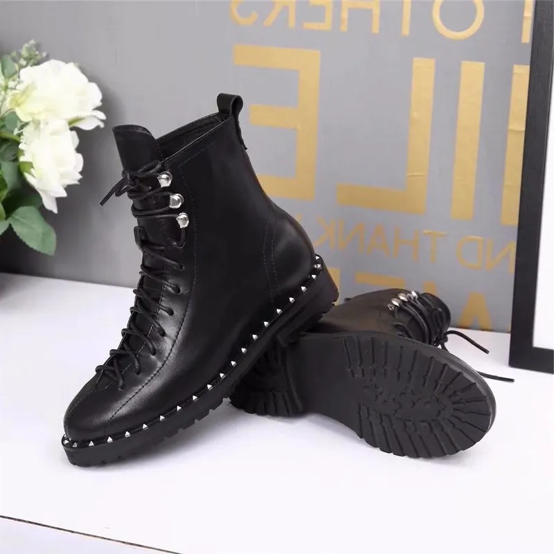 Fashion high heel women's boots platform lace leather thick with short black rivet heel ladies shoes hidden new wedge shoes wome
Fashion high heel women's boots platform lace leather thick with short black rivet heel ladies shoes hidden new wedge shoes wome