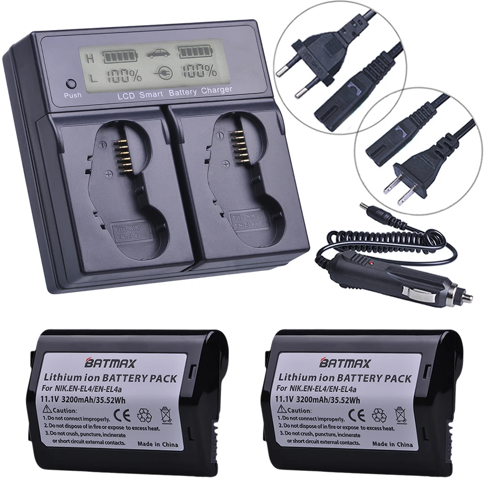 Аккумулятор Batmax 3200 мА · ч, 2 шт., EN-EL4, EN-EL4a, для камеры Nikon D2H, D2Hs, D2X, D2Xs, D3, D3S, F6 MH-21
Аккумулятор Batmax 3200 мА · ч, 2 шт., EN-EL4, EN-EL4a, для камеры Nikon D2H, D2Hs, D2X, D2Xs, D3, D3S, F6 MH-21