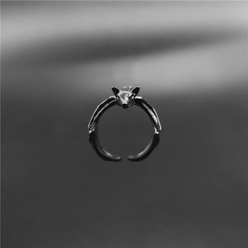 Retro Fruit bat rings Flying fox Bat jewelry Fox ring Animal Gift Foxes Adjustable | Украшения и аксессуары
