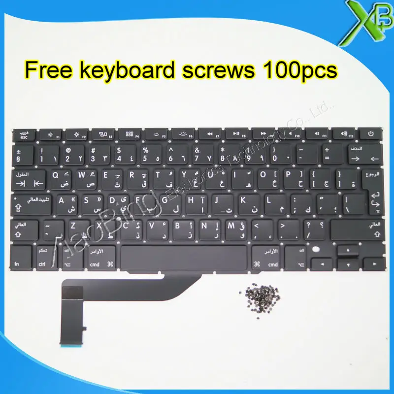 5PCS--Brand New Arab Arabic Keyboard+100pcs keyboard screws For MacBook Pro Retina 15.4" A1398 2013-2015 Years
5PCS--Brand New Arab Arabic Keyboard+100pcs keyboard screws For MacBook Pro Retina 15.4" A1398 2013-2015 Years