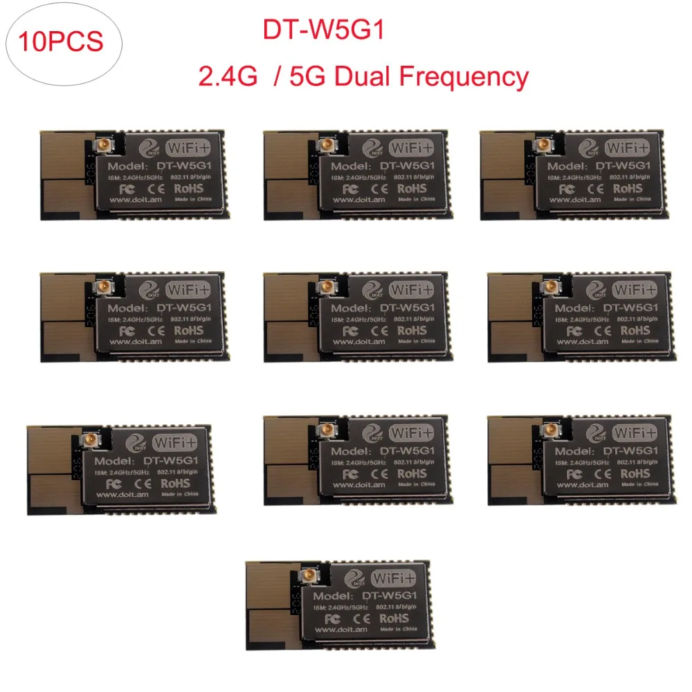 10Pcs DT-W5G1 2.4G 5G Dual Frequency Wifi Module with Antenna interface for Smart Home, Built-in 160MHz MIPS RISC Processor
10Pcs DT-W5G1 2.4G 5G Dual Frequency Wifi Module with Antenna interface for Smart Home, Built-in 160MHz MIPS RISC Processor