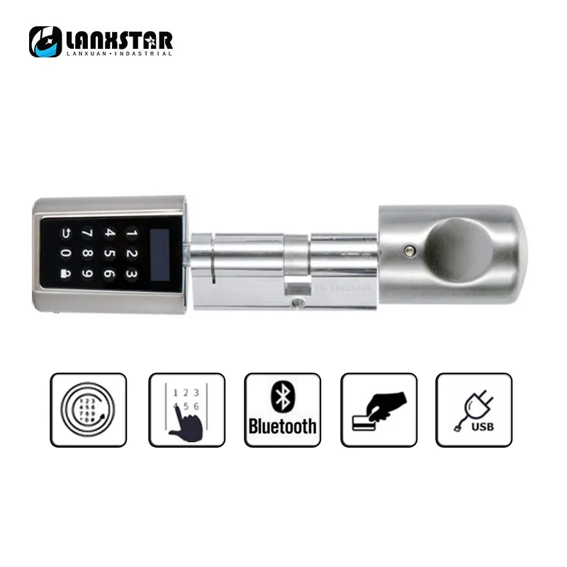 LANXSTAR Password Smart Lock Cylinder Home Keyless Electronic Lock Core with Bluetooth Mobile App Multi-function Intelligent
LANXSTAR Password Smart Lock Cylinder Home Keyless Electronic Lock Core with Bluetooth Mobile App Multi-function Intelligent