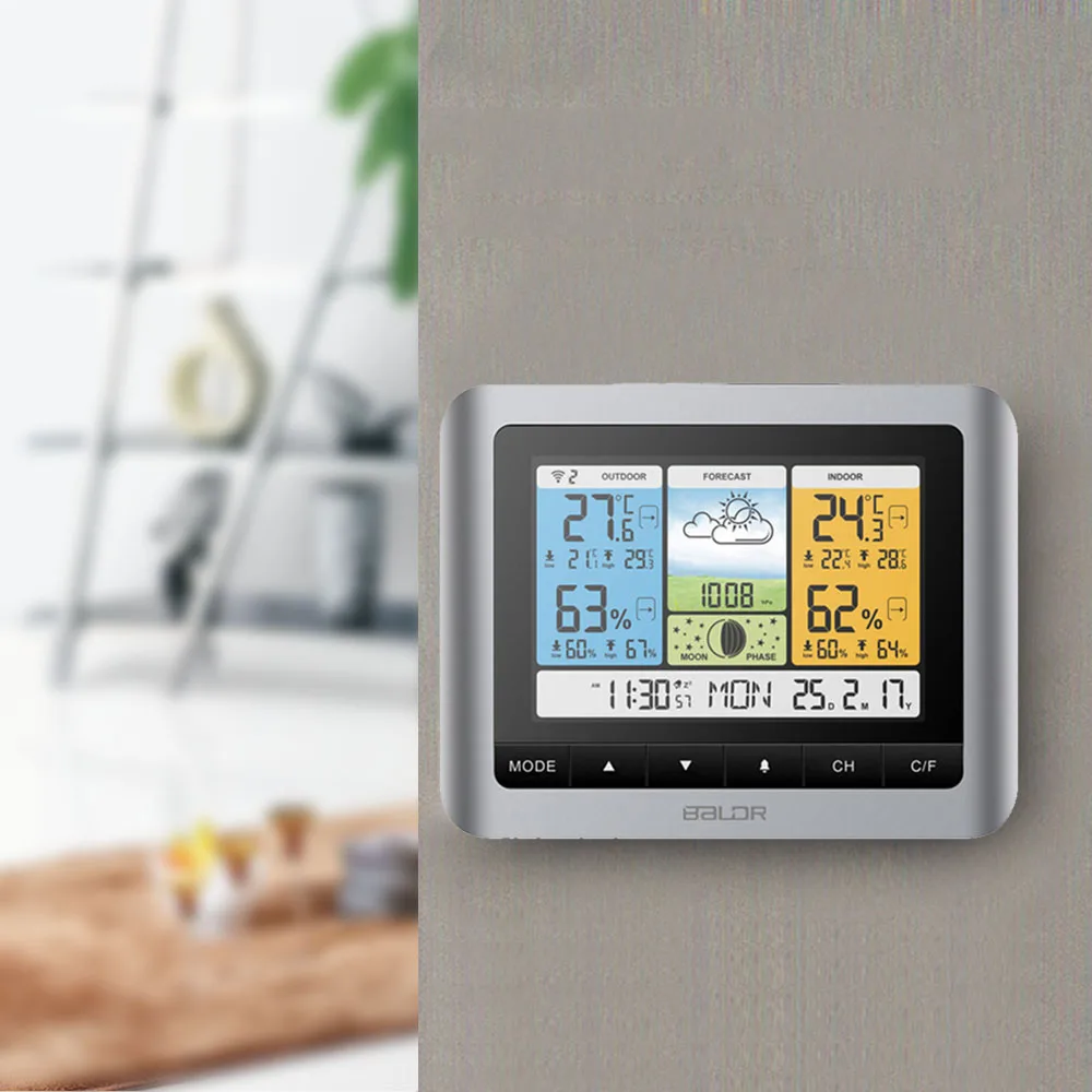 LCD Waterproof Wireless Weather Station Forecast Temperature Sensor Barometer Digital Outdoor Thermometer Hygrometer Alarm Clock
LCD Waterproof Wireless Weather Station Forecast Temperature Sensor Barometer Digital Outdoor Thermometer Hygrometer Alarm Clock
