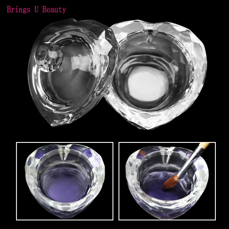 Sweet Heart Crystal Clear Acrylic Liquid Dish Dappen Dish Glass Cup w Cap Bowl for Acrylic Powder Monomer Nail Art Tool Kit
Sweet Heart Crystal Clear Acrylic Liquid Dish Dappen Dish Glass Cup w Cap Bowl for Acrylic Powder Monomer Nail Art Tool Kit