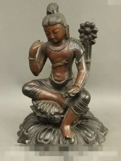 S03217 11" Old Tibet Buddhism Bronze Lotus Green Tara Joss Mahayana Goddess Statue Set
S03217 11" Old Tibet Buddhism Bronze Lotus Green Tara Joss Mahayana Goddess Statue Set