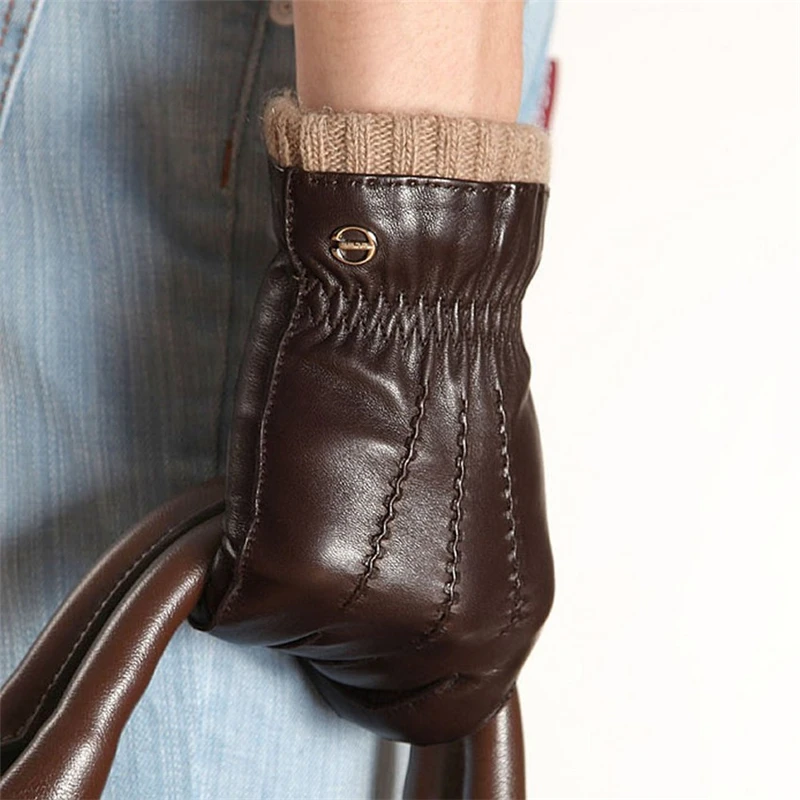 High Quality Fashion Leather Gloves Driving Knitted Lining Men Real Genuine Goatskin Glove Wrist Elastic Five Finger EM006WR-5
High Quality Fashion Leather Gloves Driving Knitted Lining Men Real Genuine Goatskin Glove Wrist Elastic Five Finger EM006WR-5