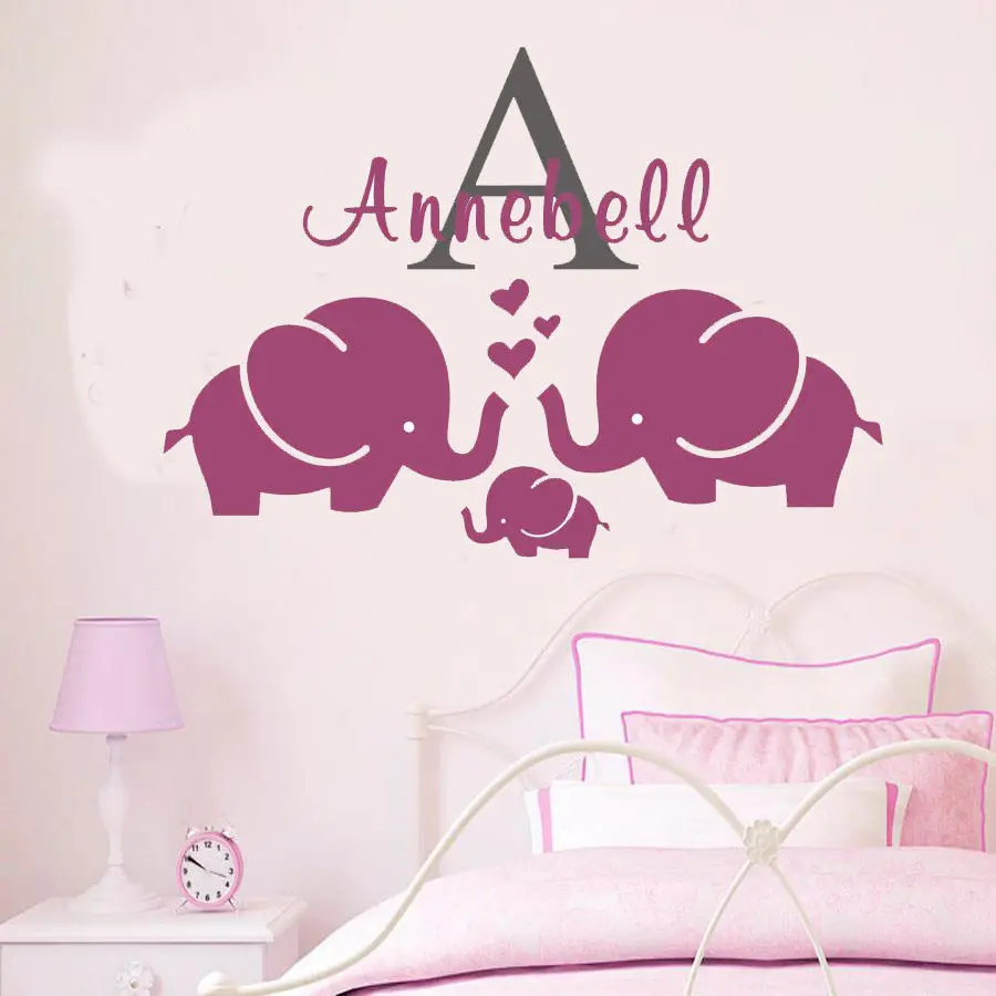 100cm Cartoon Personalized Name Elephant family Wall Decal Kids Nursery Room Decor vinyl wall sticker for baby KW-159
100cm Cartoon Personalized Name Elephant family Wall Decal Kids Nursery Room Decor vinyl wall sticker for baby KW-159