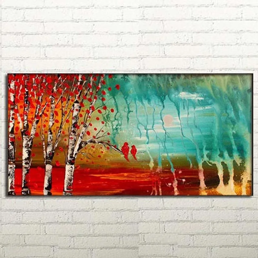 Hand painted landscape birch tree oil painting on canvas small bird on the branches modern abstract oil painting home decor
Hand painted landscape birch tree oil painting on canvas small bird on the branches modern abstract oil painting home decor