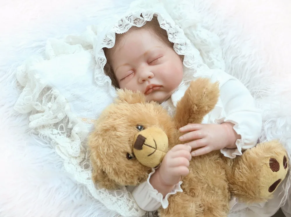 22" sleeping reborn babies dolls teddy bear plush dolls silicone reborn dolls child girls toys birthday gift bebe alive boneca
22" sleeping reborn babies dolls teddy bear plush dolls silicone reborn dolls child girls toys birthday gift bebe alive boneca