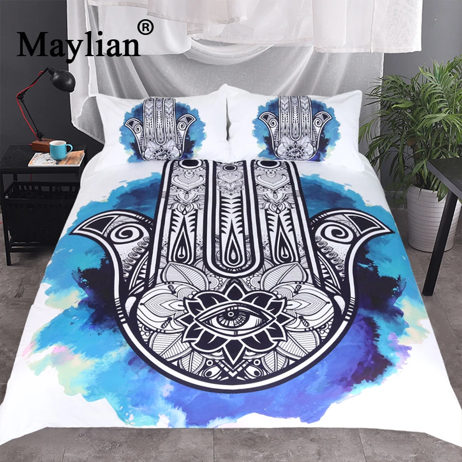 Hamsa Hand Bedding Set Mandala Quilt Cover Peace Design Bed Set Bohemian a Mini Van Bedclothes 3pcs BE1128
Hamsa Hand Bedding Set Mandala Quilt Cover Peace Design Bed Set Bohemian a Mini Van Bedclothes 3pcs BE1128