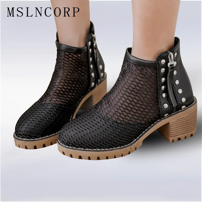Plus Size 34-43 New Fashion Woman Summer Sandals Boots Breathable Thick Heel Platform Casual Zapatos Rivets Zip Motorcycle Boots
Plus Size 34-43 New Fashion Woman Summer Sandals Boots Breathable Thick Heel Platform Casual Zapatos Rivets Zip Motorcycle Boots