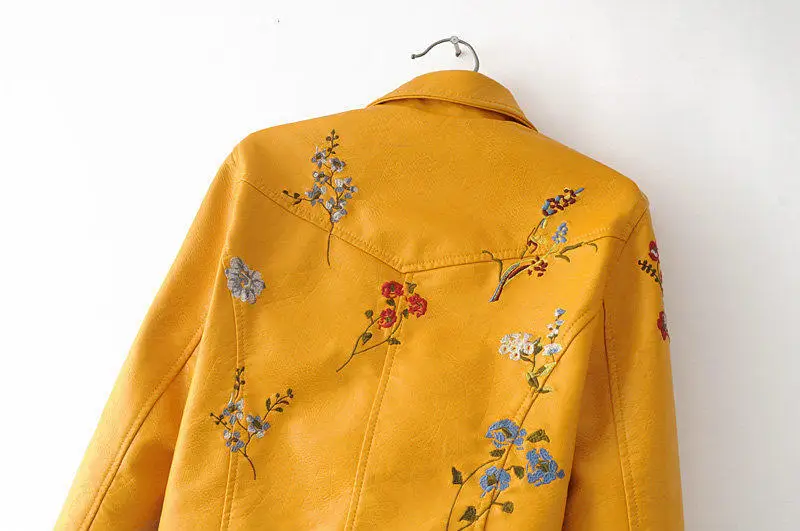 2018 Autumn Winter Biker Jacket Women Floral Embroidery Bomber Motorcycle Faux Leather Jacket Women PU Short Zipper Tops&Coat
2018 Autumn Winter Biker Jacket Women Floral Embroidery Bomber Motorcycle Faux Leather Jacket Women PU Short Zipper Tops&Coat