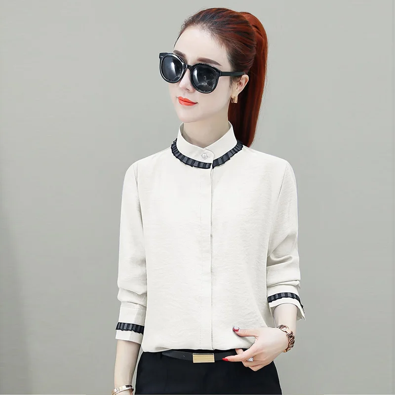 Chiffon Blouse 2021 fashion Ruffles Long Sleeve Women Blouses and Tops solid color Office Shirt Casual Tops Blusas Chemise Femme
Chiffon Blouse 2021 fashion Ruffles Long Sleeve Women Blouses and Tops solid color Office Shirt Casual Tops Blusas Chemise Femme