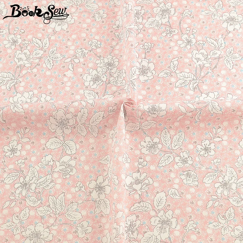 Booksew 100% хлопок саржа цветочная ткань краситель дизайн розовый шитье Coth домашний