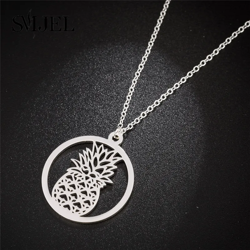 SMJEL Stainless Steel Pineapple Necklaces for Women Origami Fruit Pineapple Statement Necklace Round Jewelry Collier femme 2019
SMJEL Stainless Steel Pineapple Necklaces for Women Origami Fruit Pineapple Statement Necklace Round Jewelry Collier femme 2019