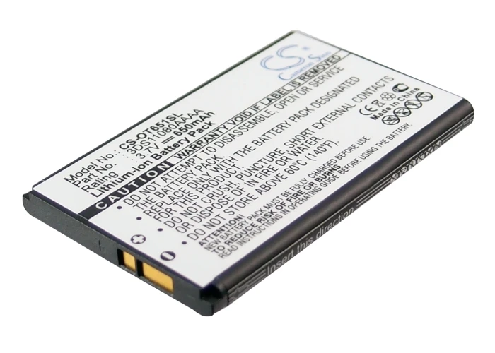 Аккумулятор 3DS1108 0AAAA для ALCATEL OT-E205,OT-E205C,OT-E220,OT-E230,OT-E252,OT-E256,OT-E257,OT-E259,OT-E260,OT-E265,OT-E801
Аккумулятор 3DS1108 0AAAA для ALCATEL OT-E205,OT-E205C,OT-E220,OT-E230,OT-E252,OT-E256,OT-E257,OT-E259,OT-E260,OT-E265,OT-E801