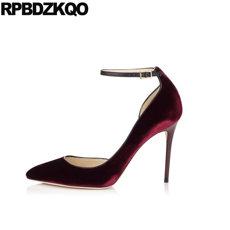 8cm High Heels Super Exotic Dancer Thin Ankle Strap Dress Shoes Women Velvet Ultra Catwalk Pumps Extreme Wine Red Pointed Toe
8cm High Heels Super Exotic Dancer Thin Ankle Strap Dress Shoes Women Velvet Ultra Catwalk Pumps Extreme Wine Red Pointed Toe