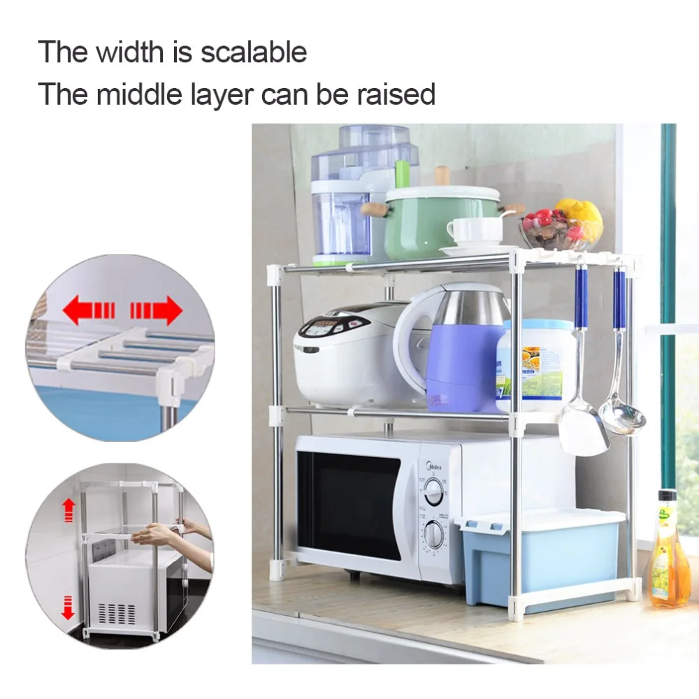 2-Tier Kitchen Microwave Oven Rack Storage Shelf Stand Expandable Length with 2-Piece 25 x 35cm Transparent Shelf Liner DQ0826
2-Tier Kitchen Microwave Oven Rack Storage Shelf Stand Expandable Length with 2-Piece 25 x 35cm Transparent Shelf Liner DQ0826
