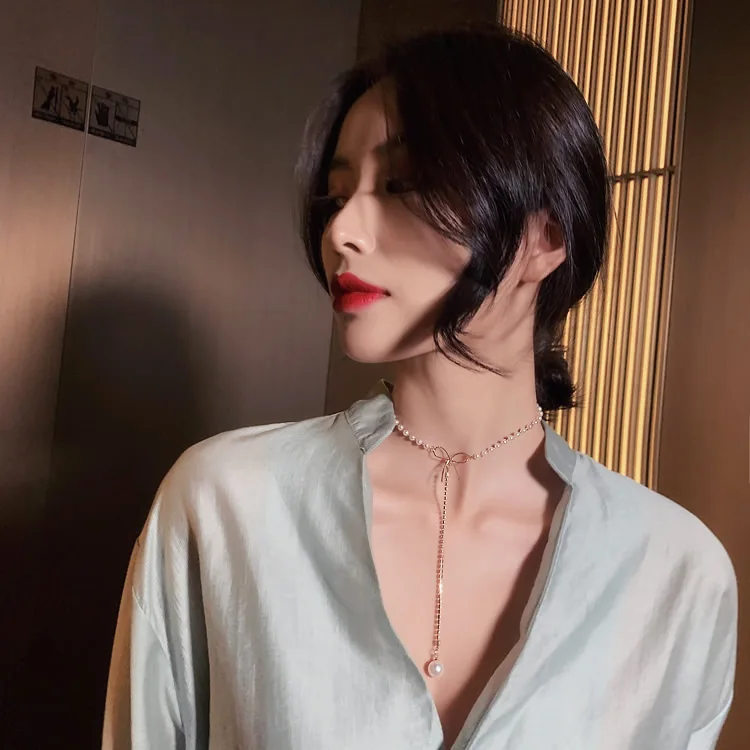 2019 Lovely Simulated Pearl Bowknot Chokers Necklaces For Women Summer Fashion Jewelry Short Clavicle Necklace Bijoux Femme
2019 Lovely Simulated Pearl Bowknot Chokers Necklaces For Women Summer Fashion Jewelry Short Clavicle Necklace Bijoux Femme