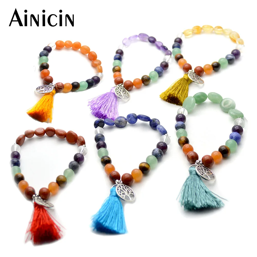 10pcs 7 Chakra Health Tassel Bracelets Tree of Life Charms Fashion Women Jewelry Red Violet Brown Blue Jewelry Gift
10pcs 7 Chakra Health Tassel Bracelets Tree of Life Charms Fashion Women Jewelry Red Violet Brown Blue Jewelry Gift
