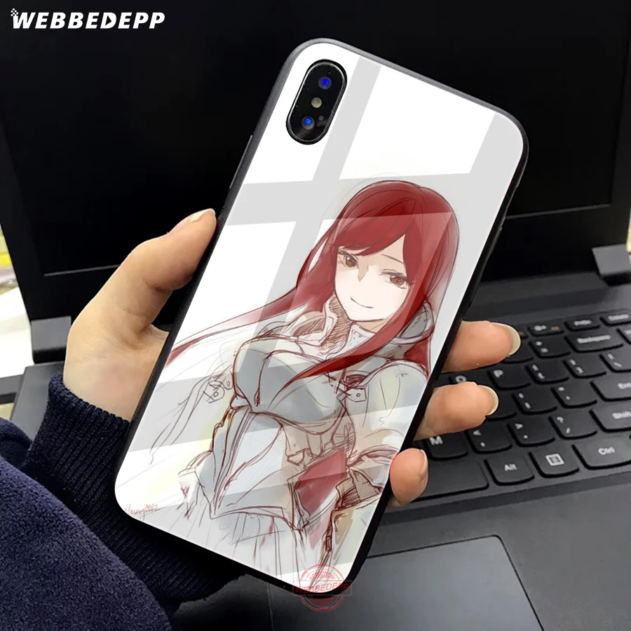 WEBBEDEPP Erza Scarlet Fairy Tail чехол для телефона из закаленного стекла Apple iPhone XS Max XR X 8 7 6S Plus 5S