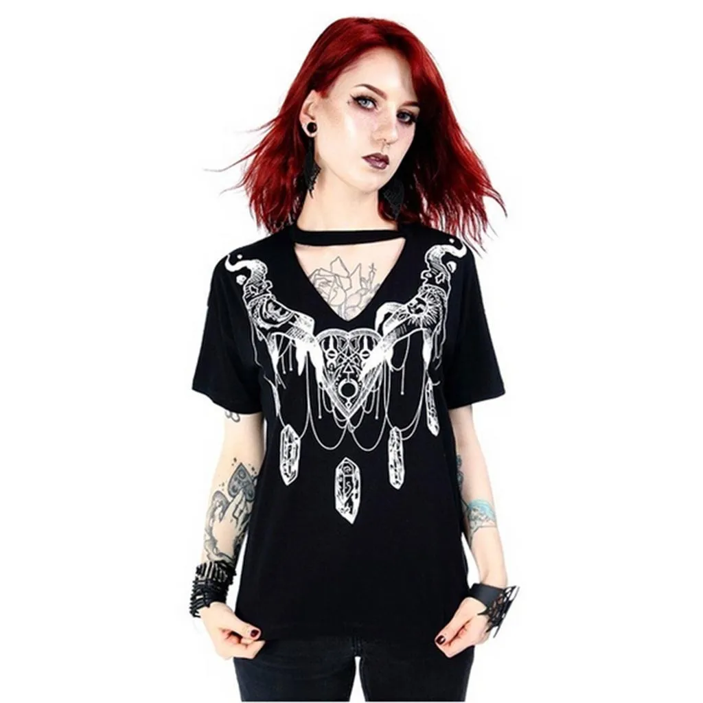 Witch T-shirt Women Gothic Punk Black Girls Magic Shirt Sexy V Neck Tops Witch Style Short Sleeve Ladies TShirt plus size 5XL#G8
Witch T-shirt Women Gothic Punk Black Girls Magic Shirt Sexy V Neck Tops Witch Style Short Sleeve Ladies TShirt plus size 5XL#G8