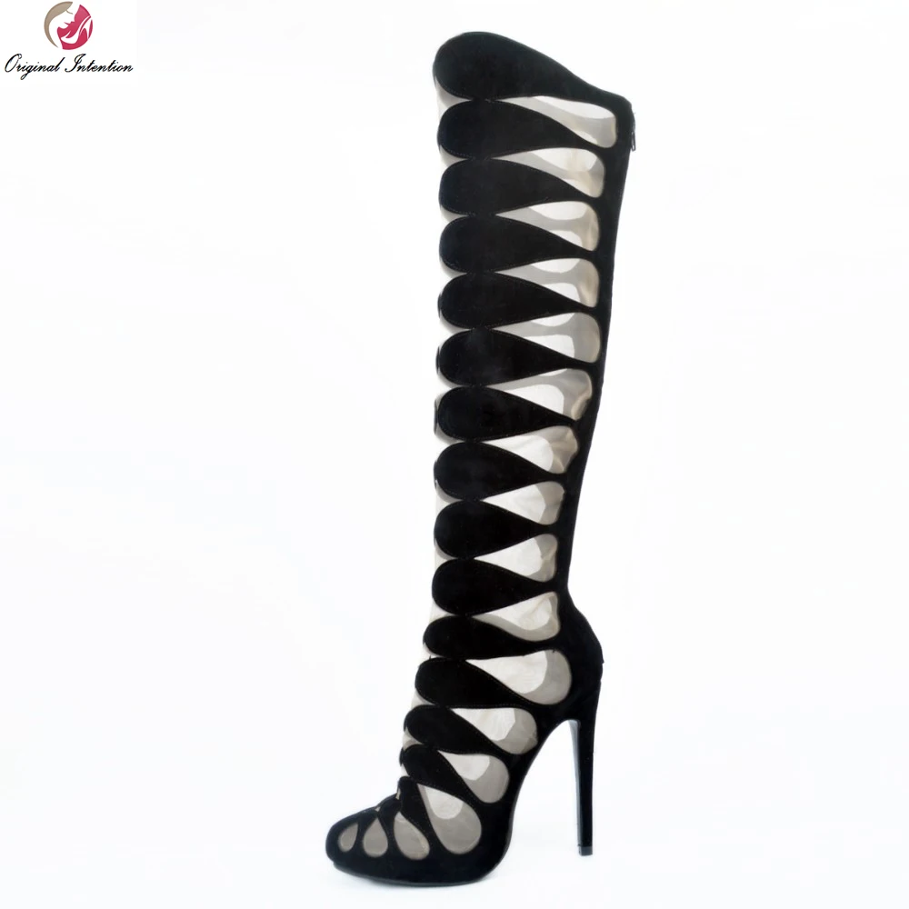 Original Intention Women Knee High Boots Nice Round Toe Thin Heels Boots Beautiful Black Shoes Woman Plus US Size 4-15
Original Intention Women Knee High Boots Nice Round Toe Thin Heels Boots Beautiful Black Shoes Woman Plus US Size 4-15