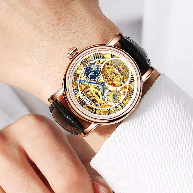 Switzerland BINGER Mens Watches Top Brand Luxury Mechanical Watch Sapphire Hollow Engraving Case Skeleton Dial Sport Watches
Switzerland BINGER Mens Watches Top Brand Luxury Mechanical Watch Sapphire Hollow Engraving Case Skeleton Dial Sport Watches