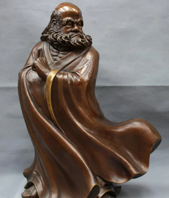 Оптовая продажа фабрики 24 "Китайская чистая бронза буддизм Arhat Damo Bodhidharma Dharma