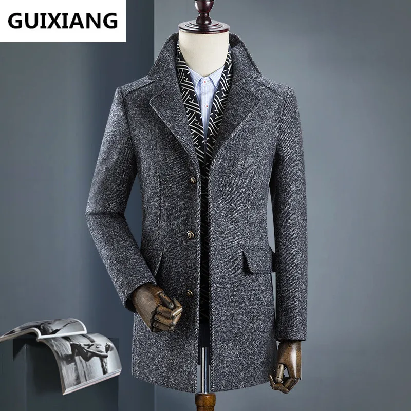 2018 Winter Men's fashion thicken trench coat muffler Detachable jacket Men's casual windbreaker 50% woolen coats men overcoat
2018 Winter Men's fashion thicken trench coat muffler Detachable jacket Men's casual windbreaker 50% woolen coats men overcoat