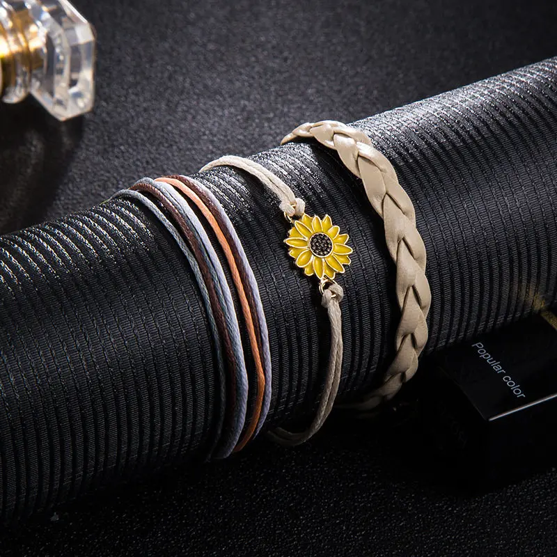 Fashion Weaving Daisy Flower Anklets Bracelets For Female Multi Rope Anklet Party Gift For Girl Ankle Chain
Fashion Weaving Daisy Flower Anklets Bracelets For Female Multi Rope Anklet Party Gift For Girl Ankle Chain