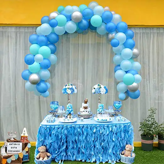 Фото Декоративная гирлянда с воздушными шарами цвет синий небесно голубой Тиффани