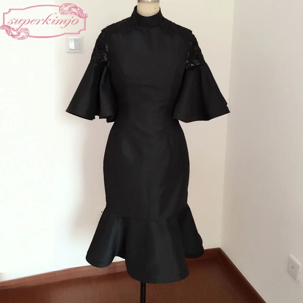 Real Picture 2020 Evening Dress Long Sleeve Black Mermaid Satin Tea Length Prom Dresses Arabic
Real Picture 2020 Evening Dress Long Sleeve Black Mermaid Satin Tea Length Prom Dresses Arabic