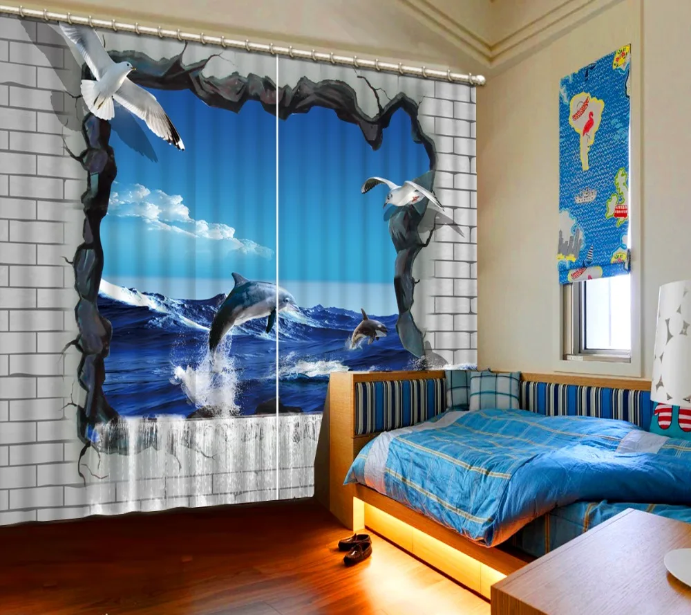customize 3D curtains Wave dolphin curtain Living room bedroom blackout curtains home goods curtains
customize 3D curtains Wave dolphin curtain Living room bedroom blackout curtains home goods curtains