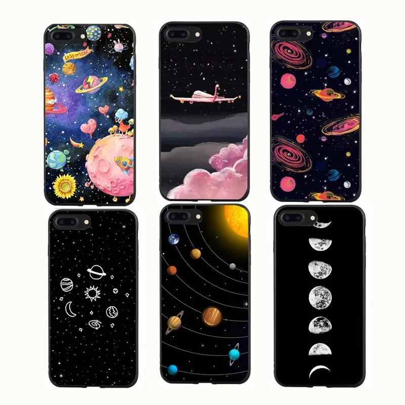 Горячая 3D мультфильм космическая планета Луна Звезда чехол для iPhone 6 S модный