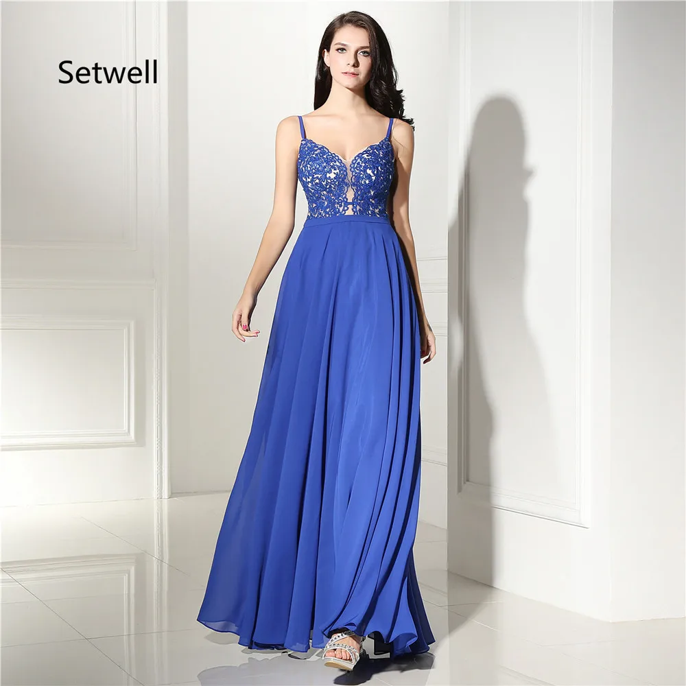 Setwell Simple Royal Blue Evening Dresses Sexy V-Neck Summer Chiffon Prom Gowns High Quality Applique Evening Dress
Setwell Simple Royal Blue Evening Dresses Sexy V-Neck Summer Chiffon Prom Gowns High Quality Applique Evening Dress