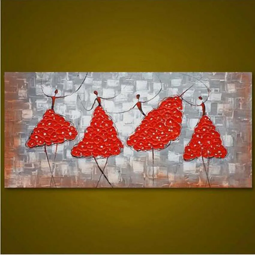 Hand painted Abstract Flowers Oil Paintings on Canvas Large Knife Red Girl Ballet Dancers Painting for living room Home decor
Hand painted Abstract Flowers Oil Paintings on Canvas Large Knife Red Girl Ballet Dancers Painting for living room Home decor
