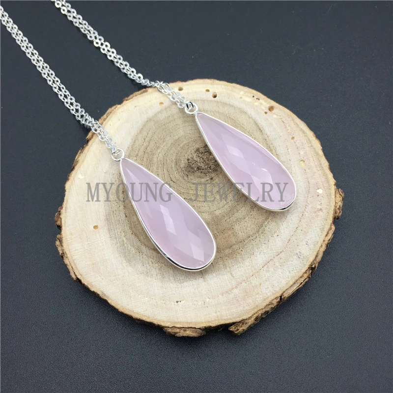 MY0894 Long Teardrop Roses Quartz Pendant Water Drop Pink Crystal Silver Electroplated Necklace kolye
MY0894 Long Teardrop Roses Quartz Pendant Water Drop Pink Crystal Silver Electroplated Necklace kolye