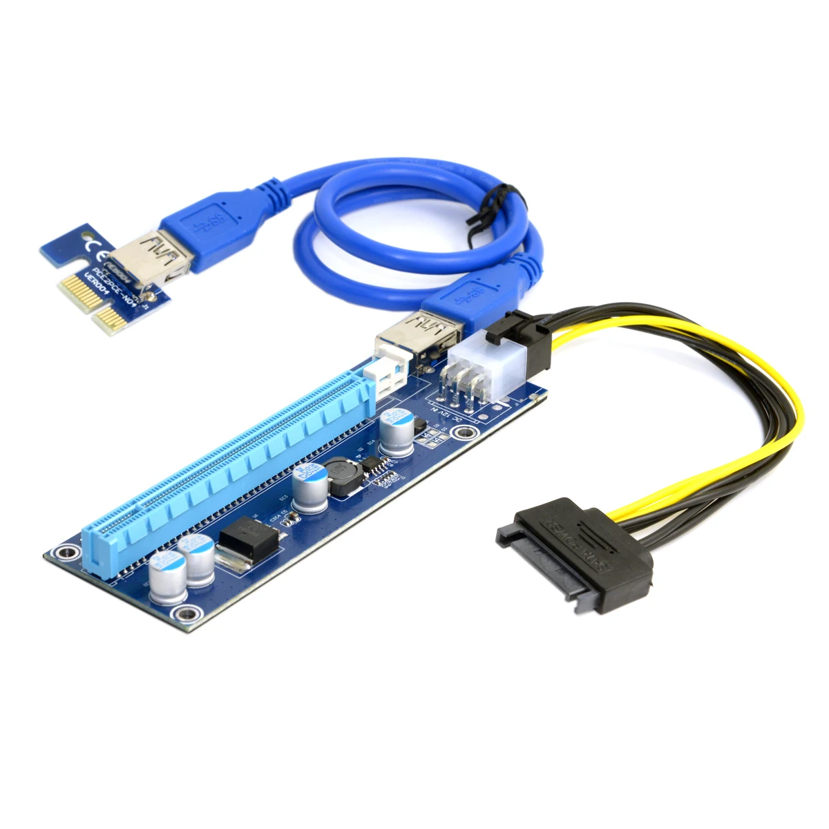 Cablecc PCI-E 1x to 16x Mining Machine Enhanced Extender Riser Adapter with USB 3.0 & 6Pin Power Cable
Cablecc PCI-E 1x to 16x Mining Machine Enhanced Extender Riser Adapter with USB 3.0 & 6Pin Power Cable
