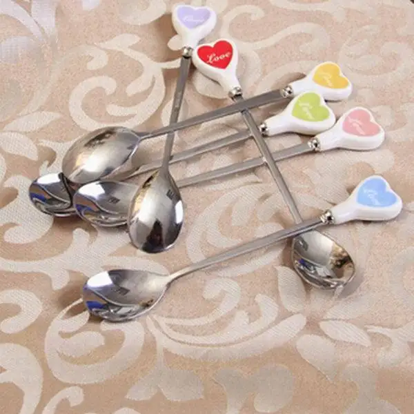 1 Piece Sweet Multicolor Love Hearts Long Ceramic Handle Stainless Steel Coffee Spoon Stirring Soup Spoon
1 Piece Sweet Multicolor Love Hearts Long Ceramic Handle Stainless Steel Coffee Spoon Stirring Soup Spoon
