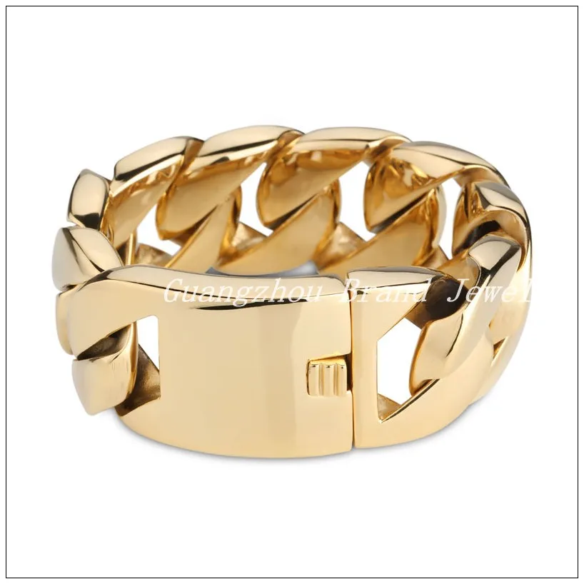 New Arrive 316L Stainless Steel Gold color Curb Cuban Chain Men's Bracelet Bangle 22cm Or 24cm,Huge Heavy Jewelry
New Arrive 316L Stainless Steel Gold color Curb Cuban Chain Men's Bracelet Bangle 22cm Or 24cm,Huge Heavy Jewelry