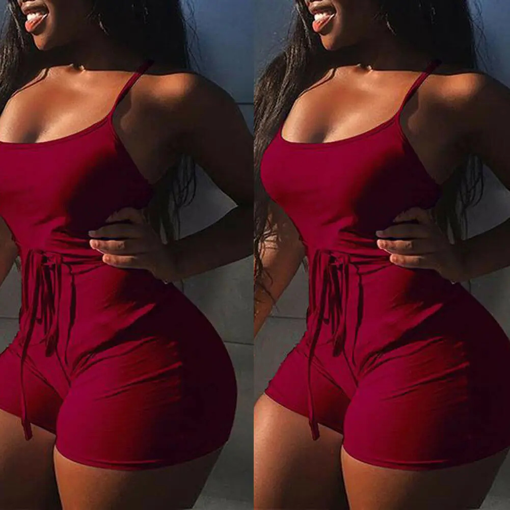 Hot Women Playsuit Lace Up Solid Strappy Short Romper Jumpsuit Sexy Casual Club Leotard Sleeveless Summer Stretch Lady Bodysuit
Hot Women Playsuit Lace Up Solid Strappy Short Romper Jumpsuit Sexy Casual Club Leotard Sleeveless Summer Stretch Lady Bodysuit