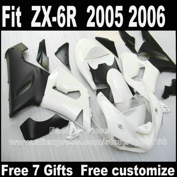 Fit for Kawasaki ZX6R fairing kits 2005 2006 plastic bodywork set 05 06 Parts Ninja 636 matte black white fairing kit S252
Fit for Kawasaki ZX6R fairing kits 2005 2006 plastic bodywork set 05 06 Parts Ninja 636 matte black white fairing kit S252